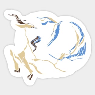 Single Line - Capricorn (White) Sticker